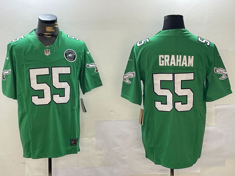 Men Philadelphia Eagles #55 Graham Green Throwback 2024 Nike Vapor Limited NFL Jersey style 2